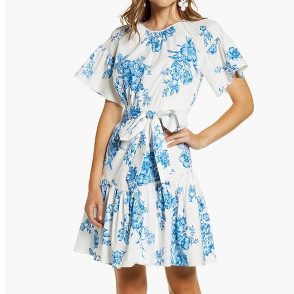 Rachel Parcell Ruffle Front Tie Cotton Dress Size XXS - Picture 2 of 13